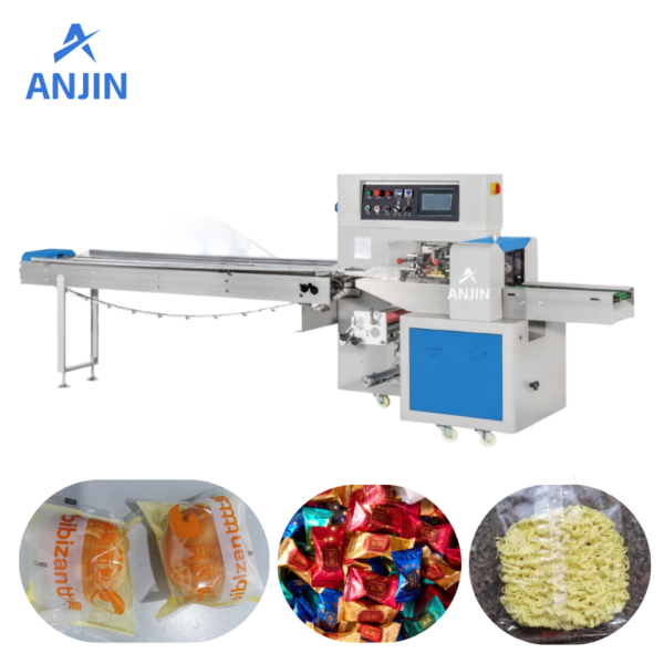 Automatic Pillow type flow packing machine for bread, instant noodle ,biscuits