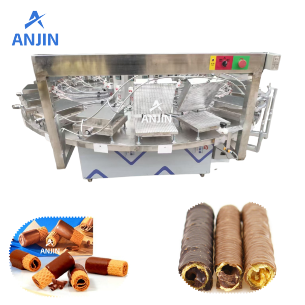 Automatic Chocolate Egg Roll Making Machine Sesame Waffle Roll Machine