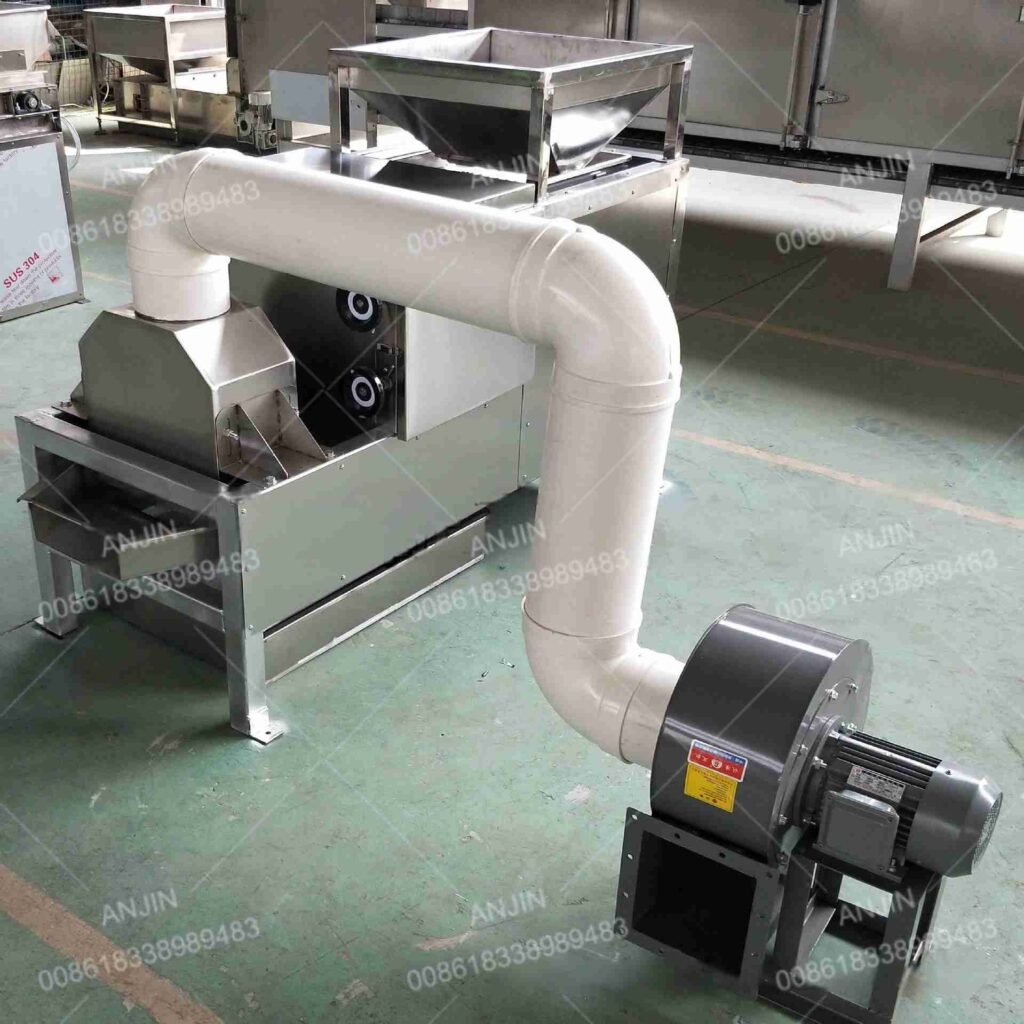 Cocoa bean peeling machine 