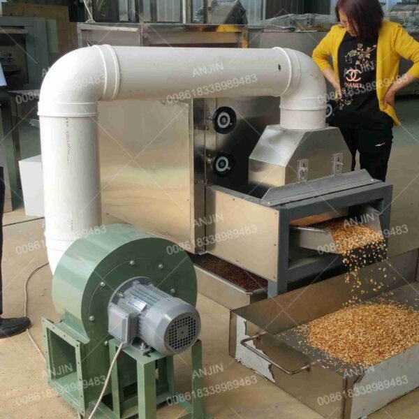 Cocoa bean peeling machine