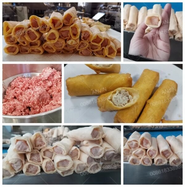 Fully Automatic Spring Roll Production Line Meat Roll Egg Roll Machine - Image 6
